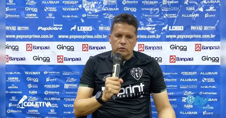 Treinador do Paysandu, Claudinei Oliveira | Reprodução/Paysandu