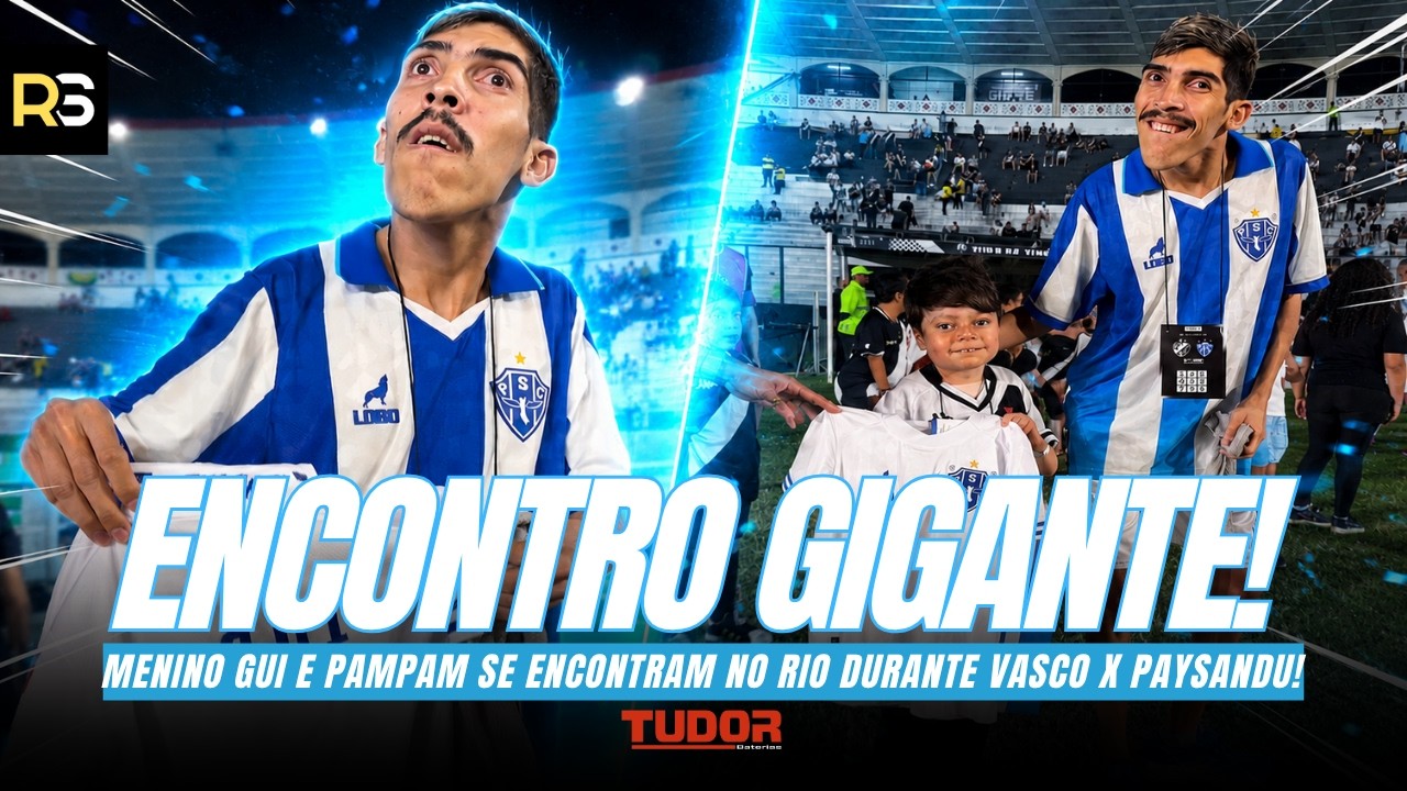 Pampam encontra Menino Gui em Vasco x Paysandu e emoção viraliza nas redes sociais