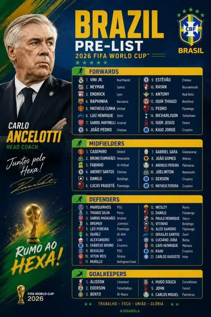 Pre lista da seleção Brasileira - Nenhum jogador do Paysandu