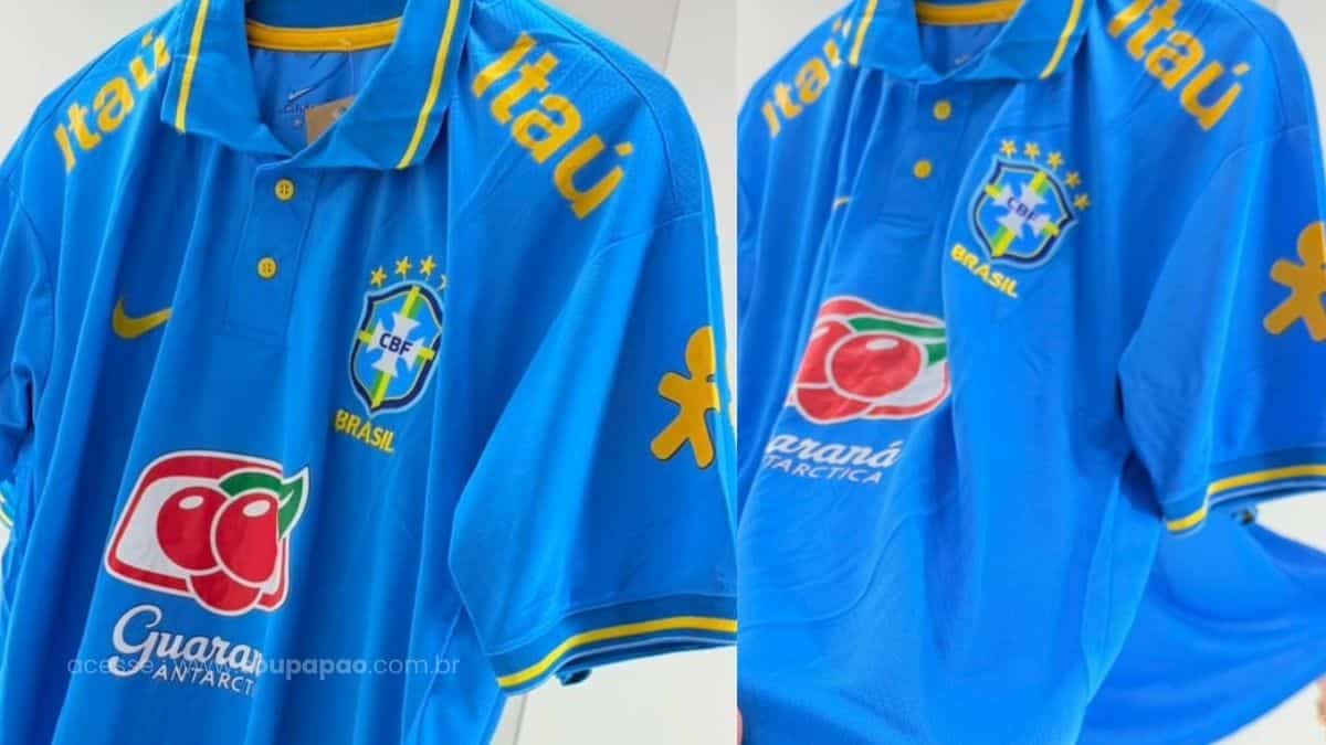 Camisa Polo Comissão Técnica Seleção Brasileira 2010-2012 Nike Azul