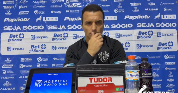 Júnior Rocha admitiu falhas do Paysandu diante do Anápolis, mas reforçou a confiança na reação da equipe e no apoio da torcida para buscar a virada no Mangueirão. | Reprodução/YouTube - Papão TV